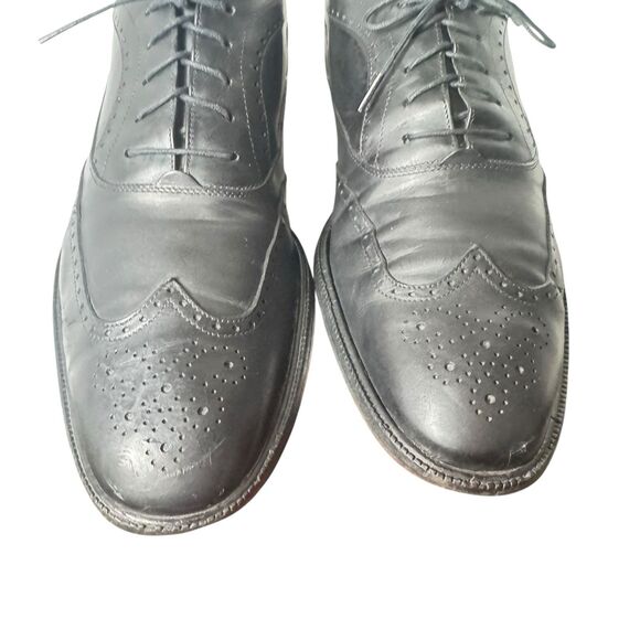 Salvatore Ferragamo Made in Italy Black Calfskin Leather Wingtips Oxfords 11D main image 10